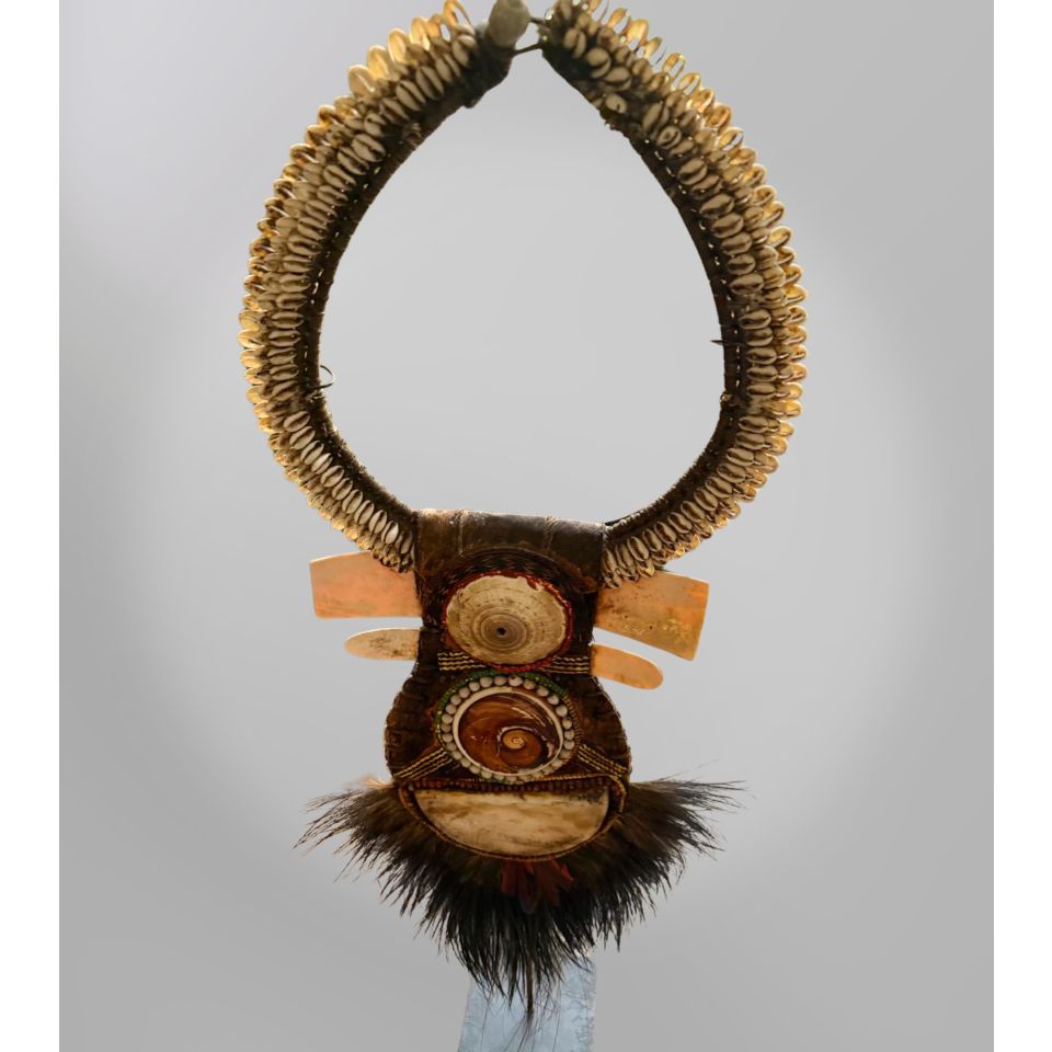 West Papuan North Coast Ceremonial Pectoral Necklace, Cowrie, Kina & Conus Shell